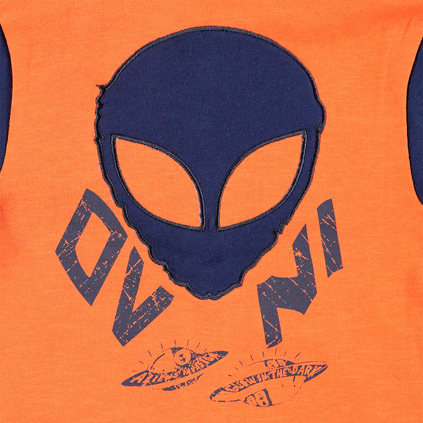 Jogging en molleton print alien avec capuche effet masque 