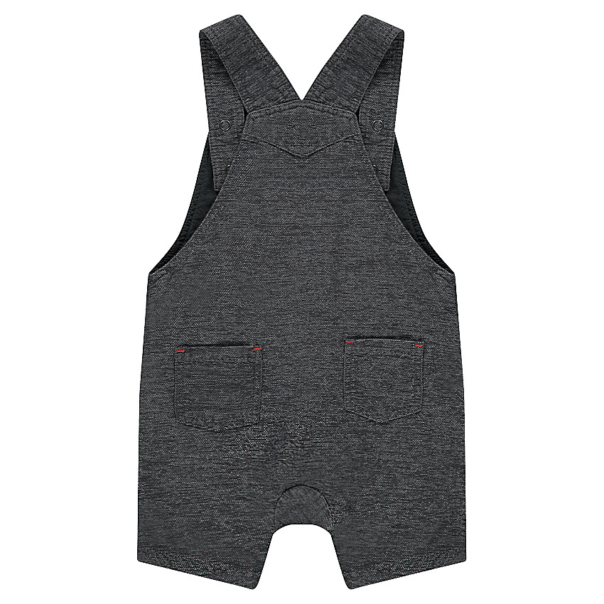 Salopette short en coton fantaisie avec badge twill ©Smiley 