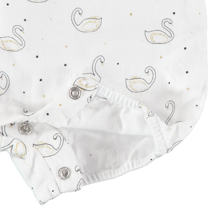 Combinaison courte imprimée cygnes all-over 