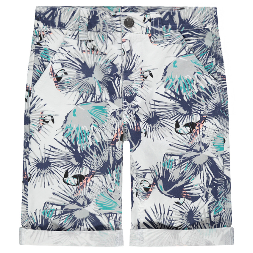 Junior - Bermuda en coton avec imprimé tropical 