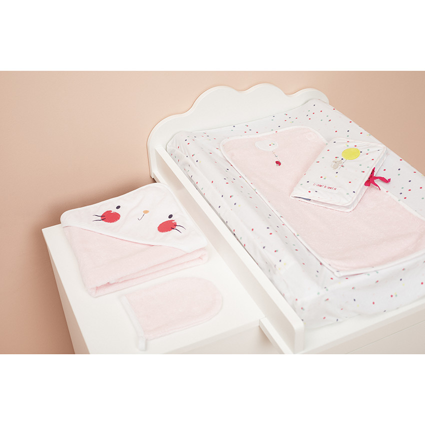 Protège carnet de santé en jersey avec souris brodée 