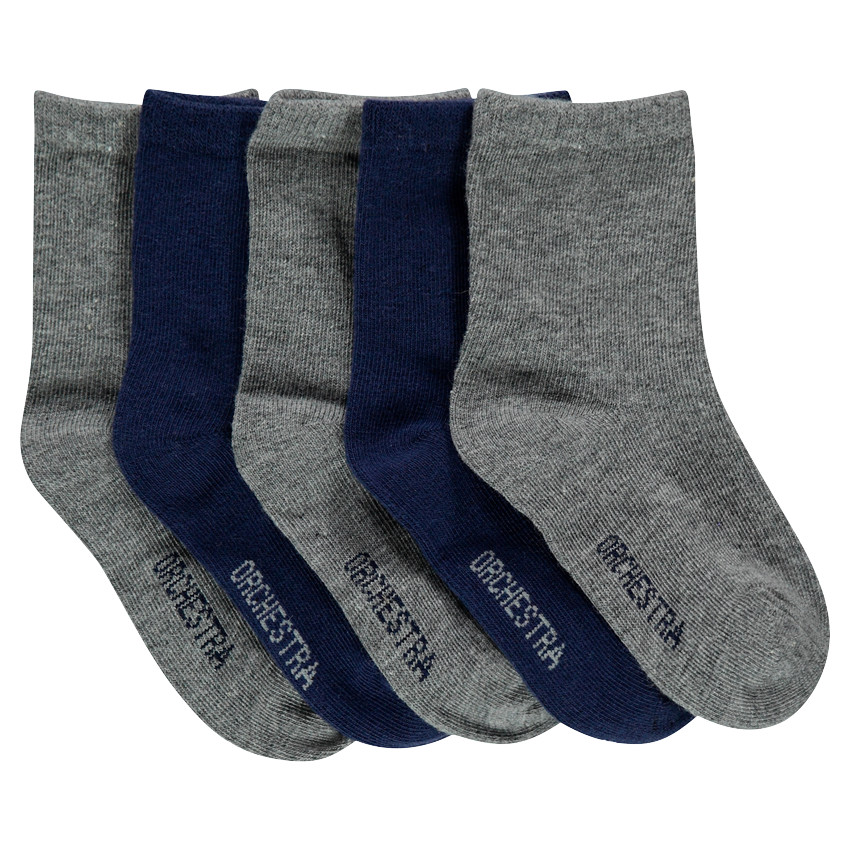 Lot de 5 paires de chaussettes unies 