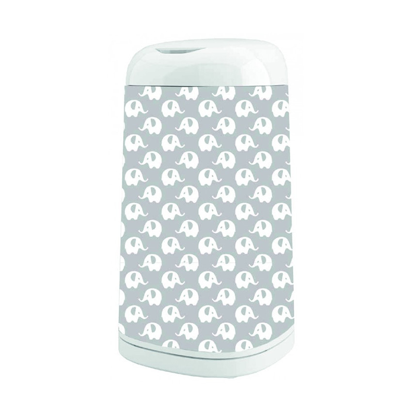 Housse pour poubelle à couches Dress up – Eléphants gris 