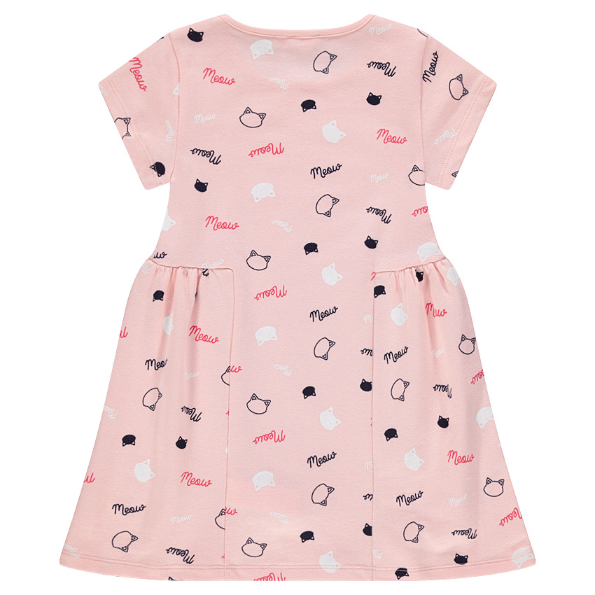 Robe en molleton manches courtes avec motifs fantaisie printés 