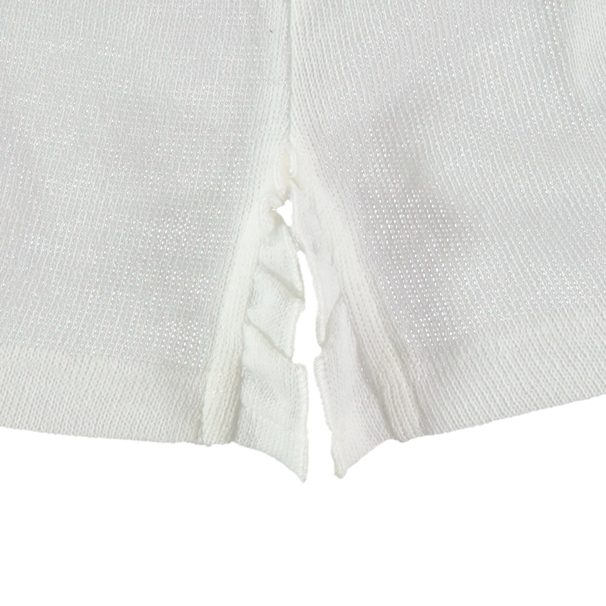 Tee-shirt manches longues en tricot fin slub avec motif fantaisie 