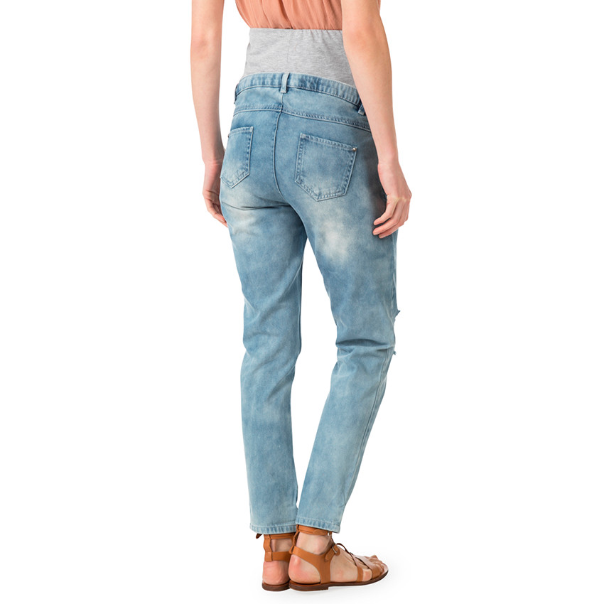 Jeans de grossesses coupe boyfriend avec usures 