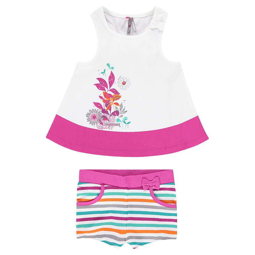 Ensemble de plage printé et rayé 