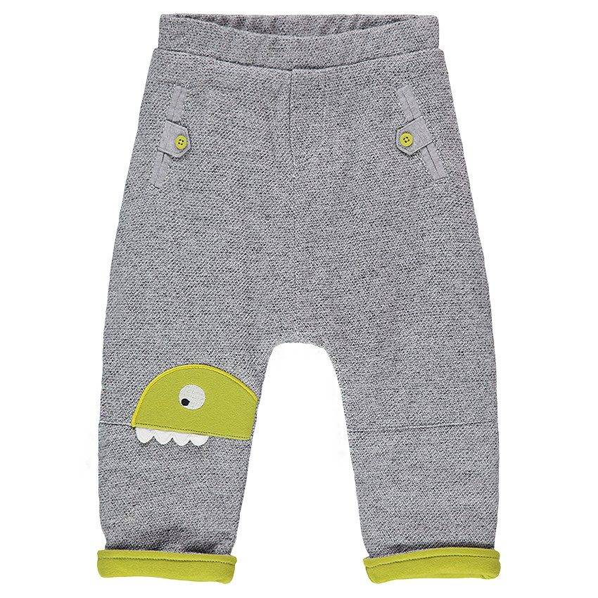 Pantalon en molleton fantaisie avec dinosaure patché 