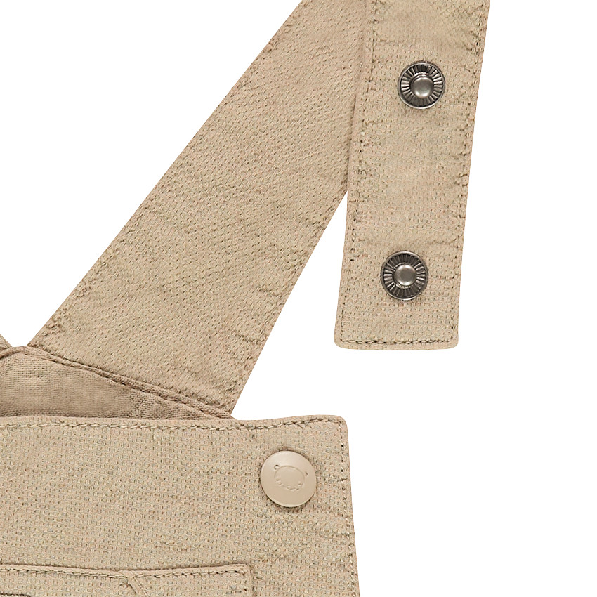 Salopette longue en coton avec badges animaux 