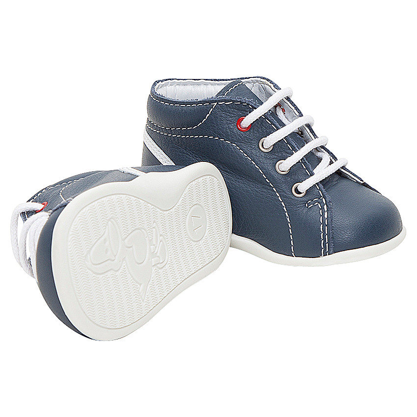 Bottillons en cuir à lacets avec print 