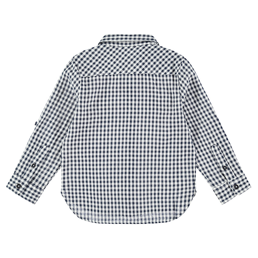 Chemise manches longues à carreaux vichy avec poches 