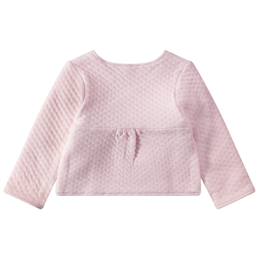 Gilet rose à micro motif all-over et lapin en tutu printé 