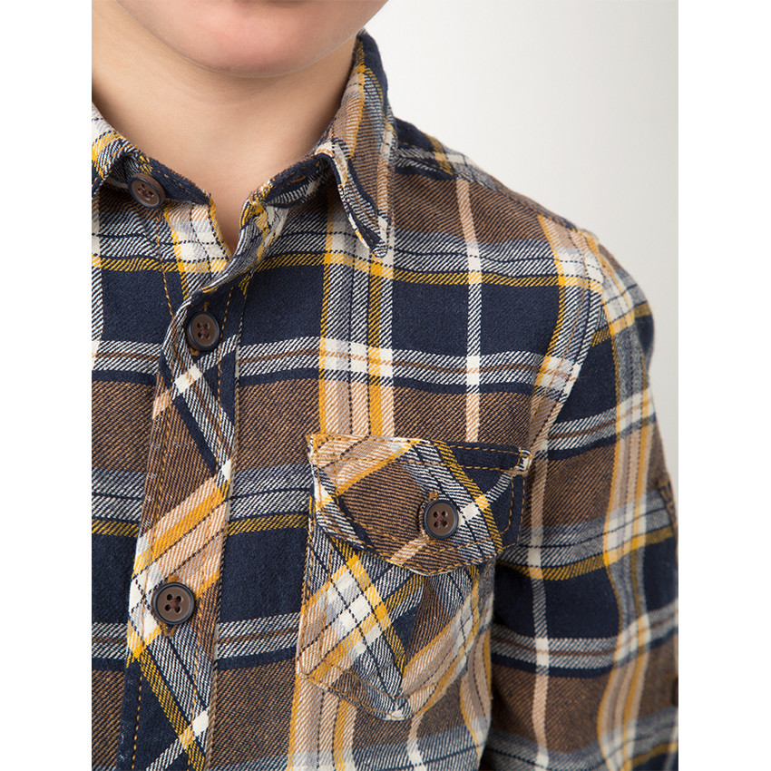 Chemise à carreaux avec manches rétractables 