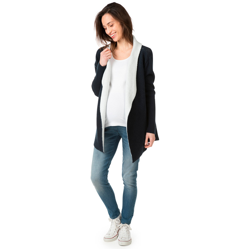 Gilet de grossesse en maille bicolore 