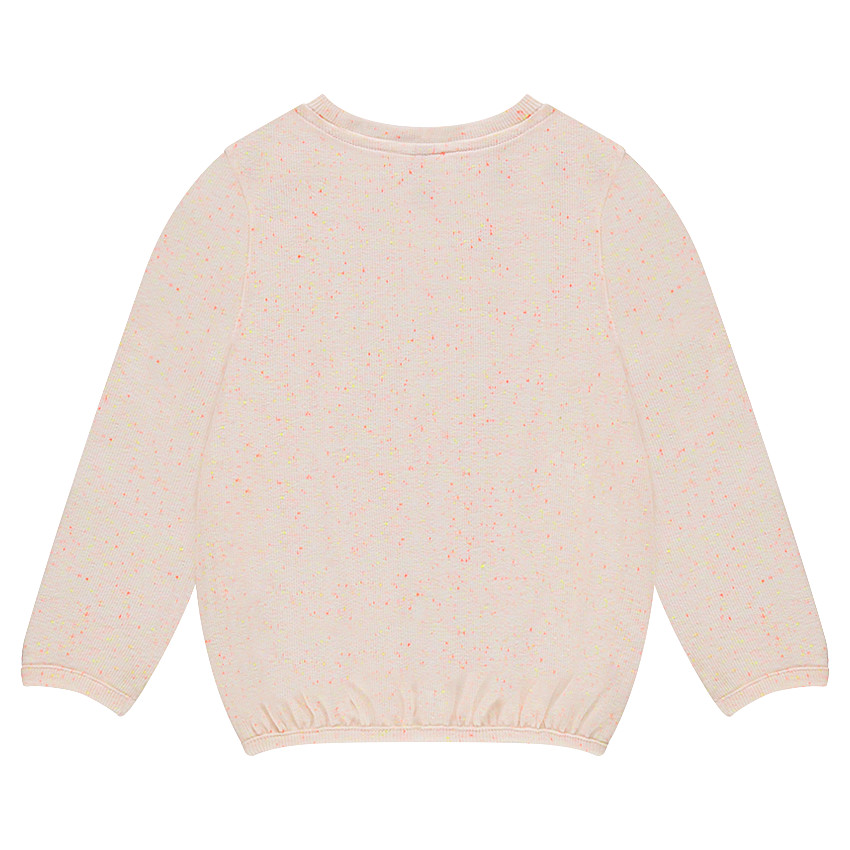 Sweat en molleton fantaisie aspect nep avec fleurs printées 