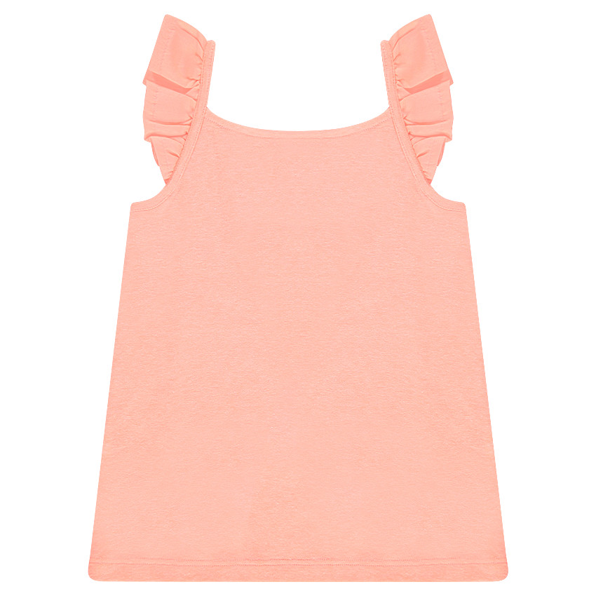 Débardeur en jersey avec bretelles volantées et flamant rose 