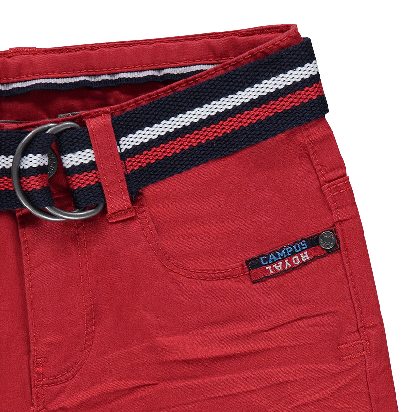 Bermuda en twill effet crinkle avec ceinture tressée amovible 