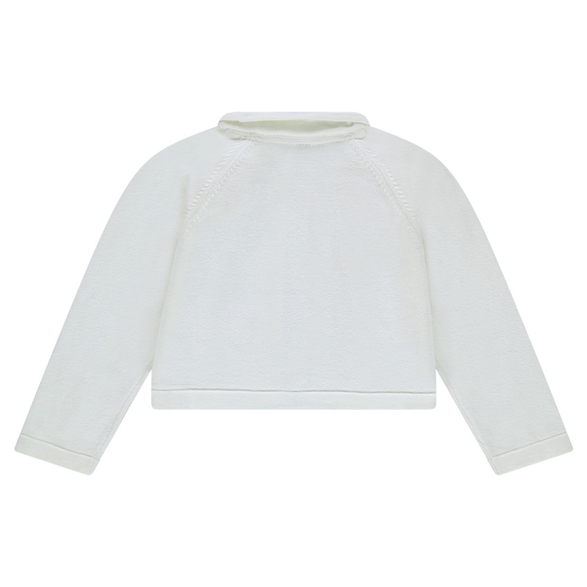 Gilet en tricot uni avec maille fantaisie 