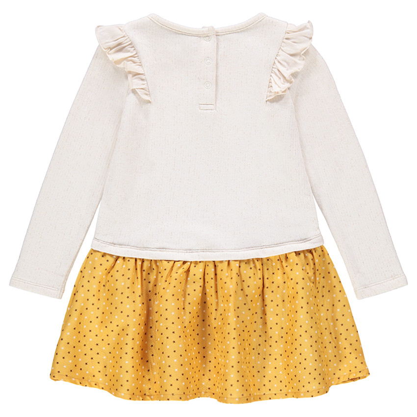 Robe en tricot effet 2 en 1 avec bas volanté imprimé pois 