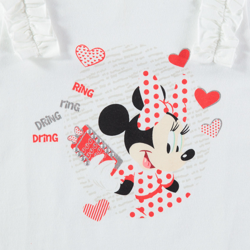 T-shirt manches longues print Minnie Disney avec ruchés 