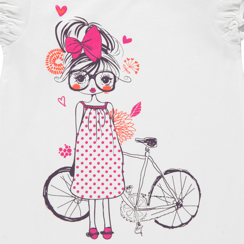 Pyjama manches courtes avec print fillette  