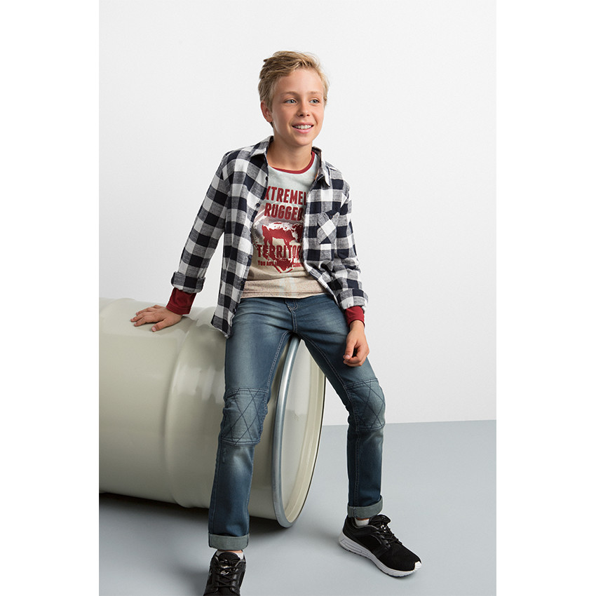 Junior - Chemise manches longues à carreaux 