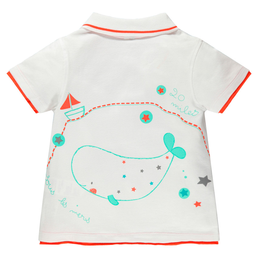 Polo manches courtes à fines rayures avec patchs 