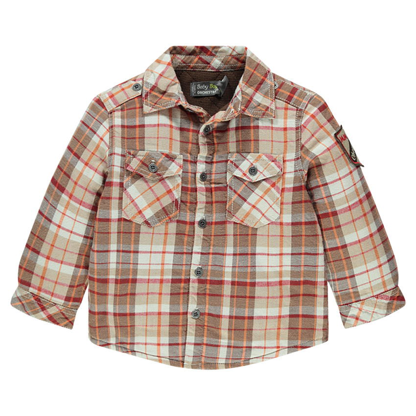 Surchemise manches longues en flanelle à carreaux 