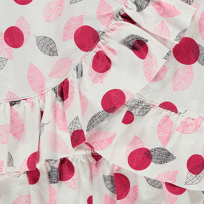 Top volanté sans manches à feuilles imprimées all-over 