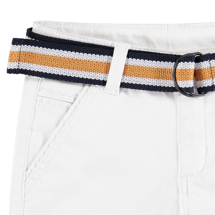 Bermuda en twill à ceinture rayée amovible  