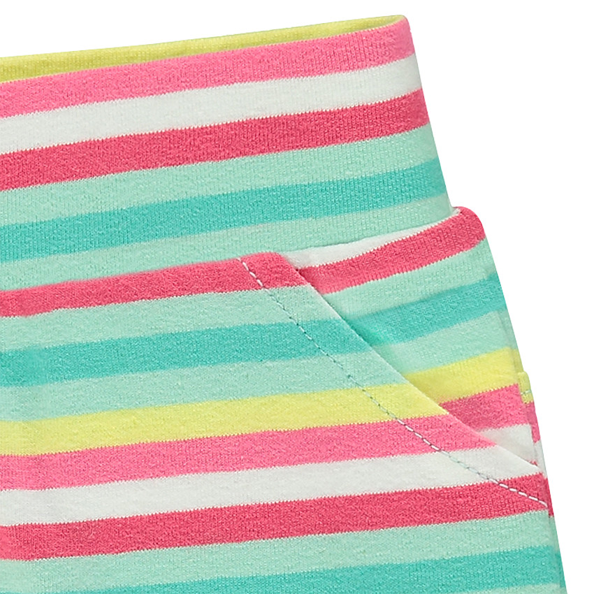 Ensemble avec top brodé et short à rayures contrastées 