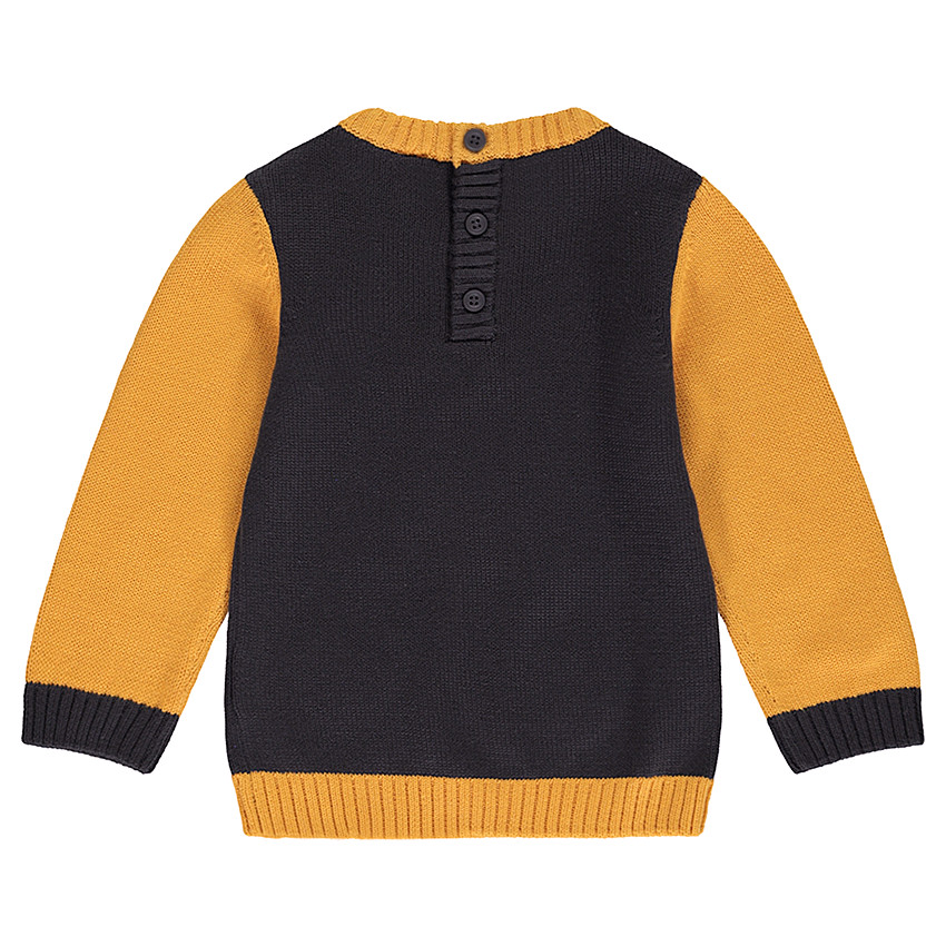 Pull en tricot avec lettre et monstre en jacquard 