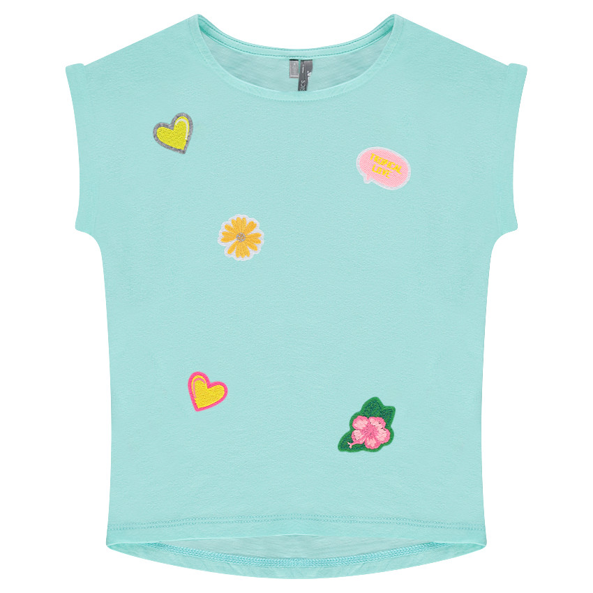 Tee-shirt manches courtes en jersey avec badges patchés 