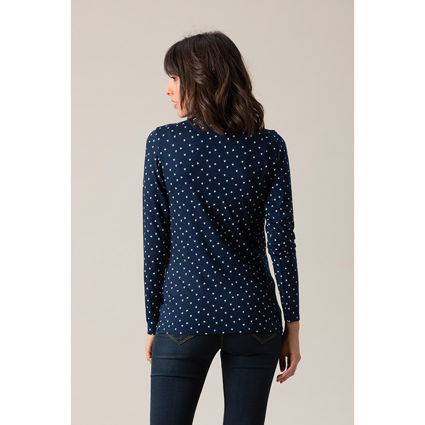 Tunique manches longues à motif graphique all-over 