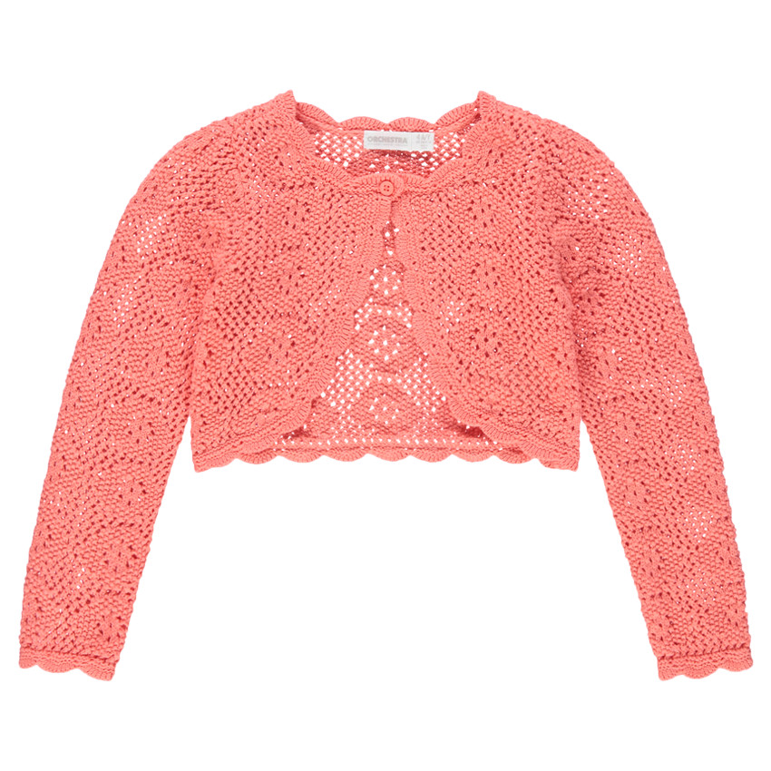 Gilet court en tricot ajouré 