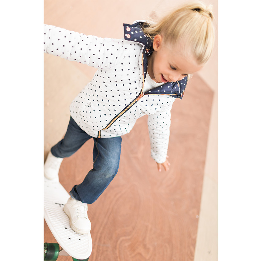 Doudoune réversible à pois all-over 