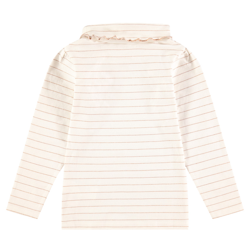 Sous-pull col roulé avec rayures pailletées cuivrées 