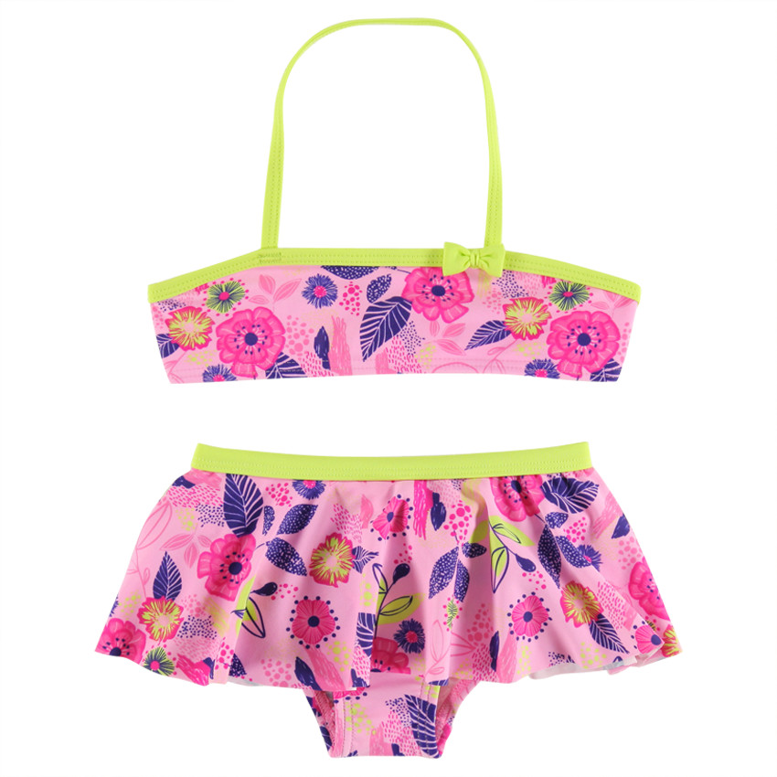 Maillot de bain 2 pièces imprimé fleuri 