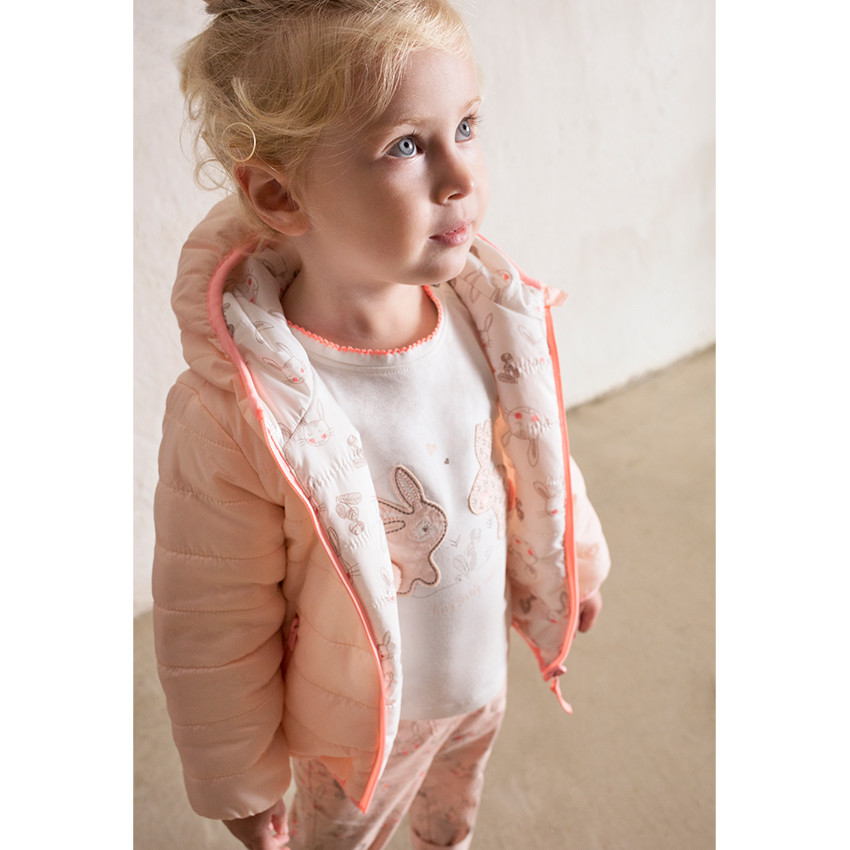 Tee-shirt manches longues en jersey avec lapins patchés et pompons 