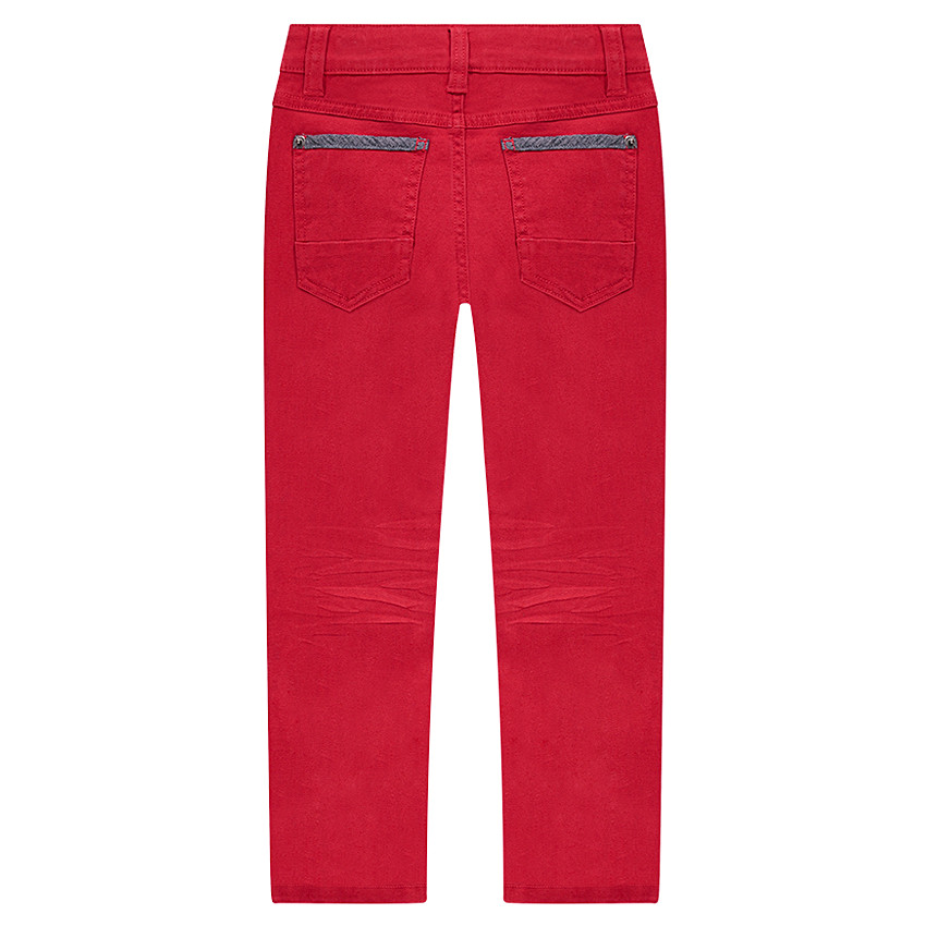 Pantalon rouge avec déchirures fantaisie 