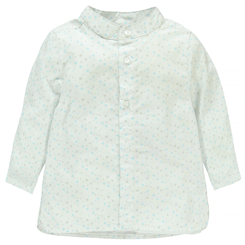 Chemise imprimée étoiles col mao  