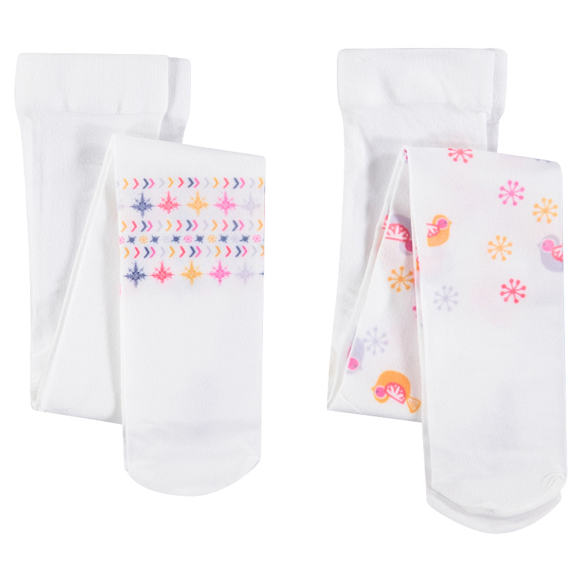 Lot de 2 collants fins avec motifs contrastés 