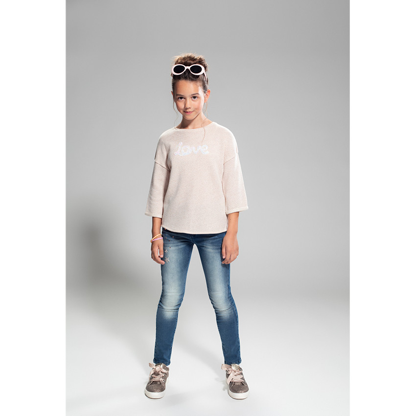 Junior - Sweat en molleton fantaisie avec inscription sur le devant 