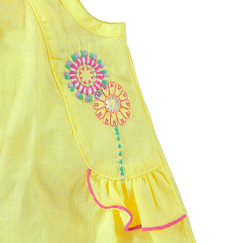 Tunique en voile de coton avec broderies 