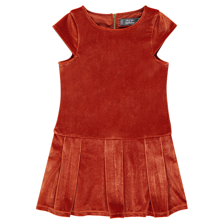 Robe unie en panne de velours  