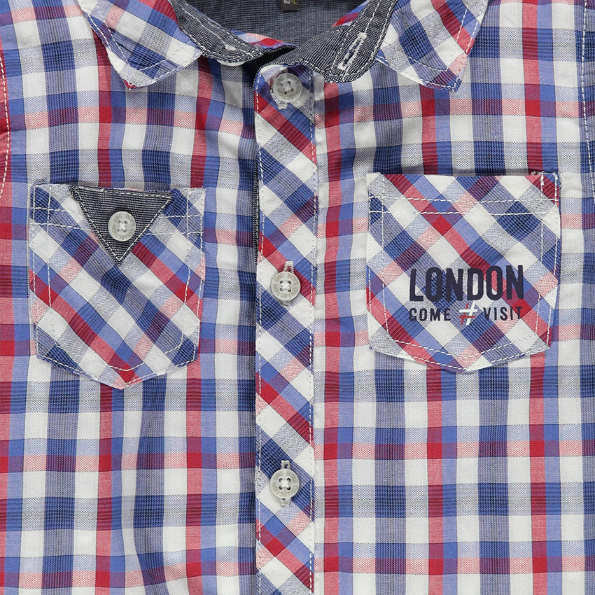 Chemise manches longues à carreaux avec 2 poches 