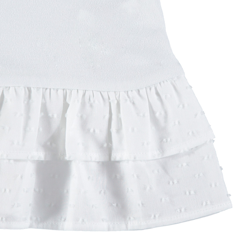 Débardeur avec broderies et volants à plumetis 