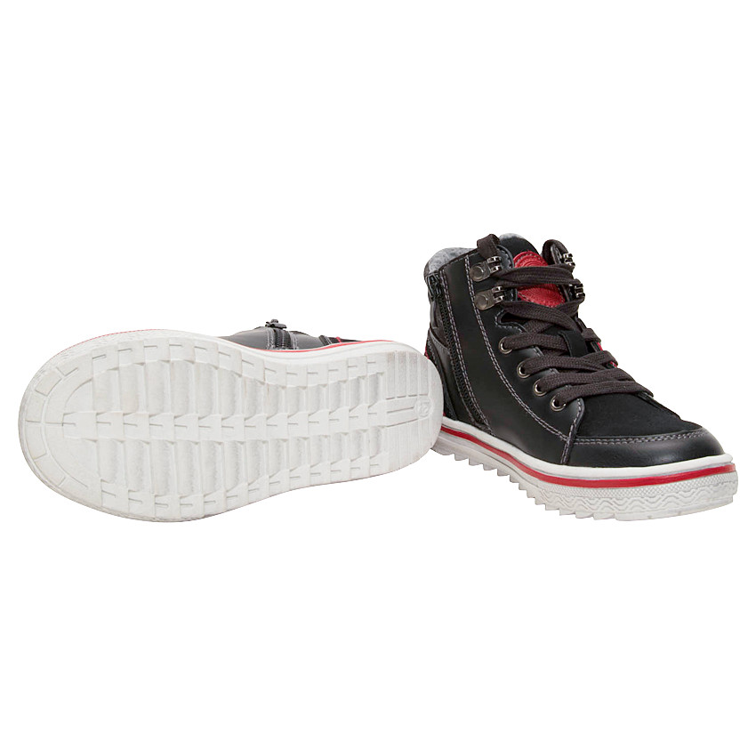 Baskets montantes garçon à lacets et zip  