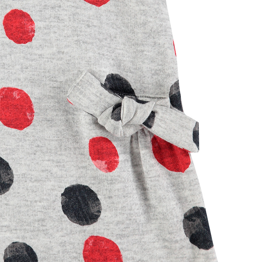 Robe manches courtes en maille à pois colorés 