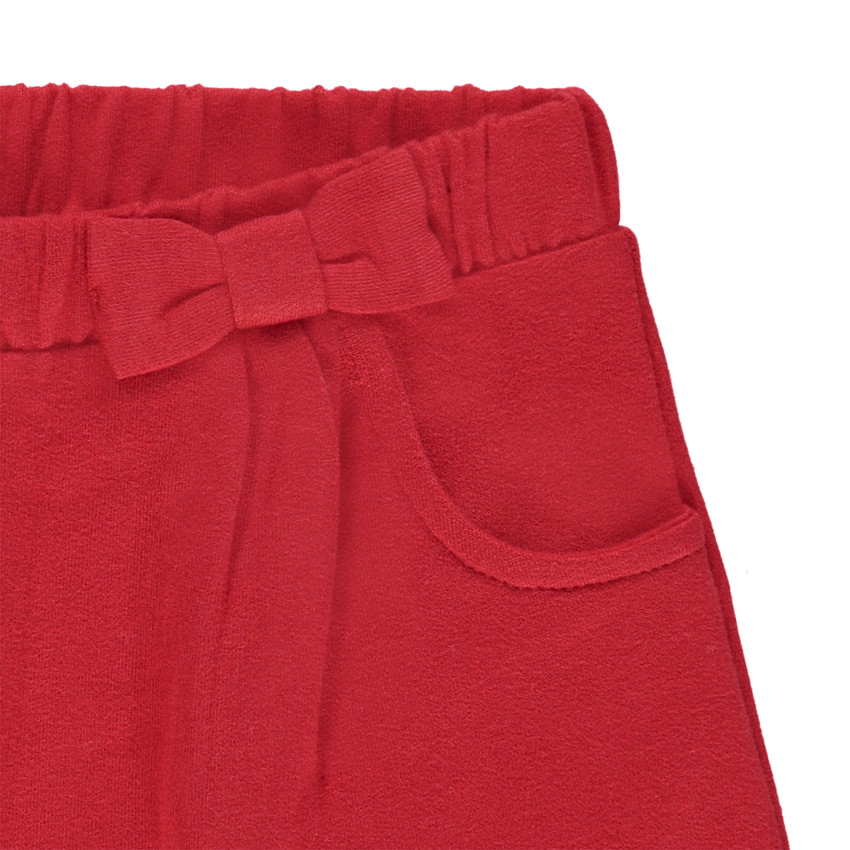 Pantalon de jogging en molleton uni avec nuage printé sur les genoux 